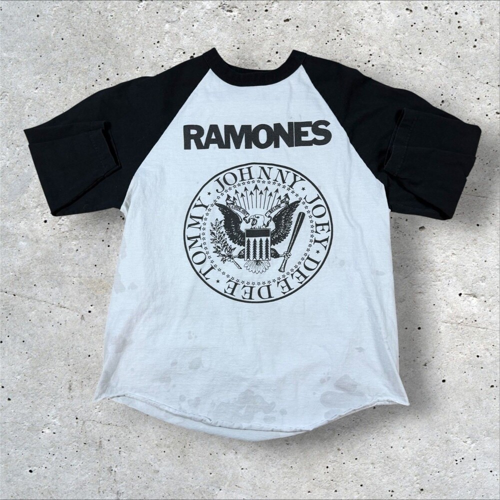 Vtg Ramones Raglan Shirt Large Alstyle Presidential Seal Punk Distressed